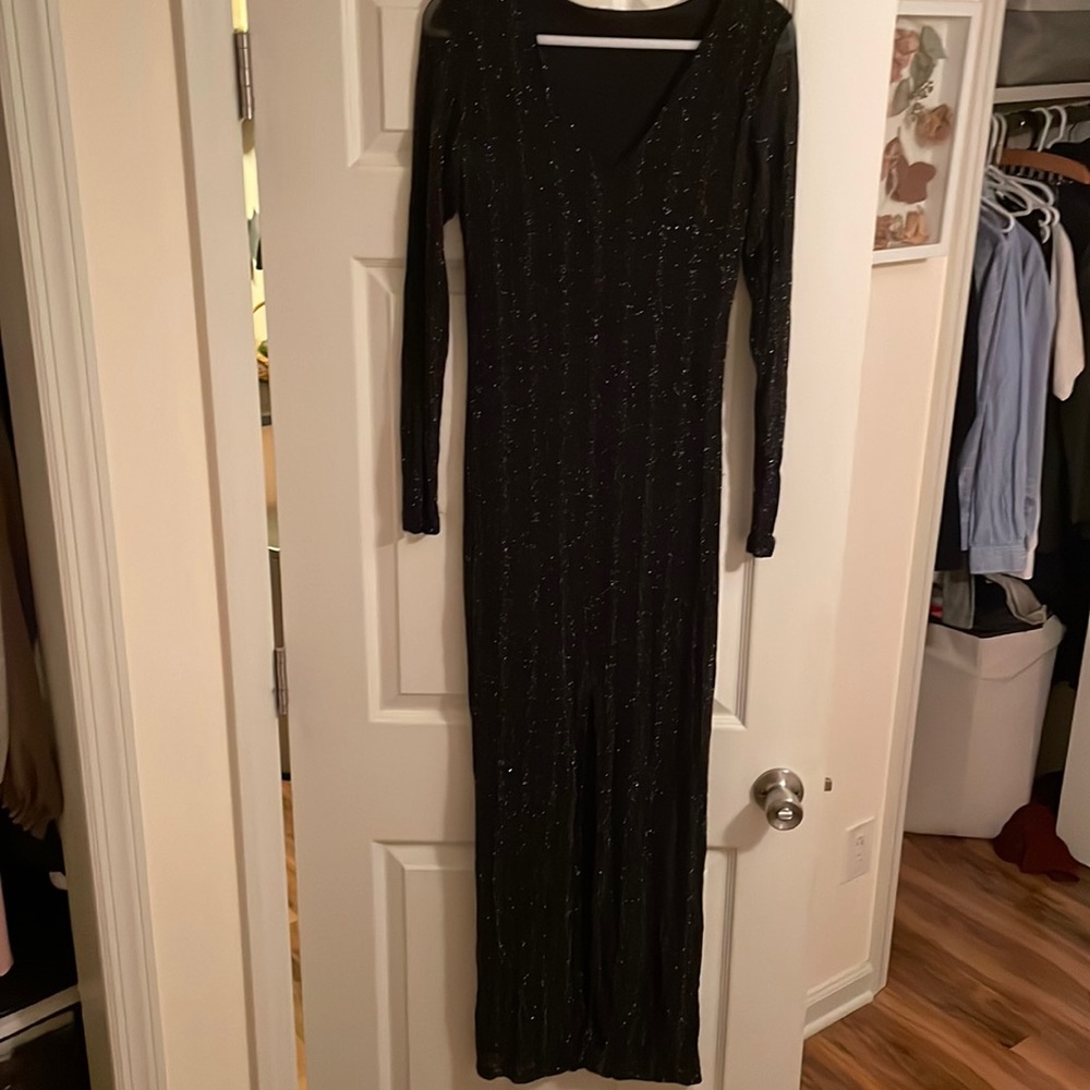 Shein Black sparkling floor length dress